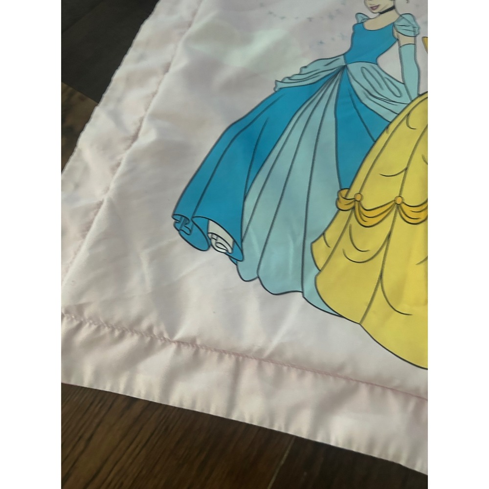 Vtg Disney Princess Pink Pillowcase Cinderella Belle Aurora Kids Bedding sham - Picture 5 of 5